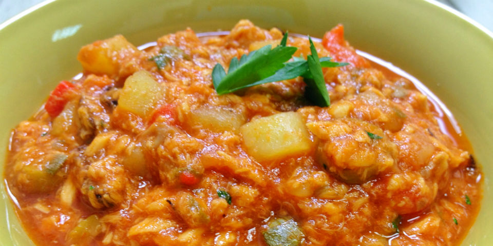 atún a la vizcaína cocinar espagueti