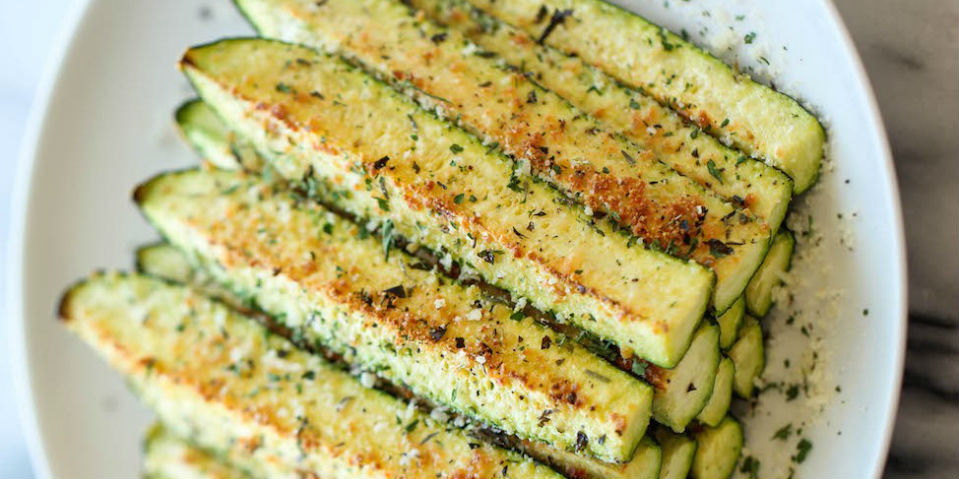 calabacitas horneadas con parmesano