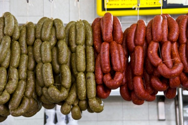 chorizo verde y rojo