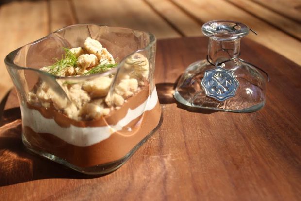 Budín de migas y chocolate con tequila añejo Casa Noble. Postre hecho especialmente para Casa Noble y un ejemplo de que el tequila añejo con chocolate es una de las mejores combinaciones que se pueden dar. //Foto: Fernanda Muñoz.