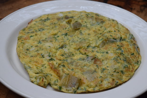 Tortilla de patatas con bacalao estilo Roxario. //Foto: Roxana Zepeda.