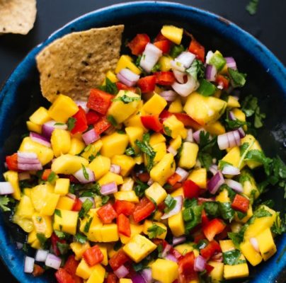 Pico de gallo de mango y pimientos