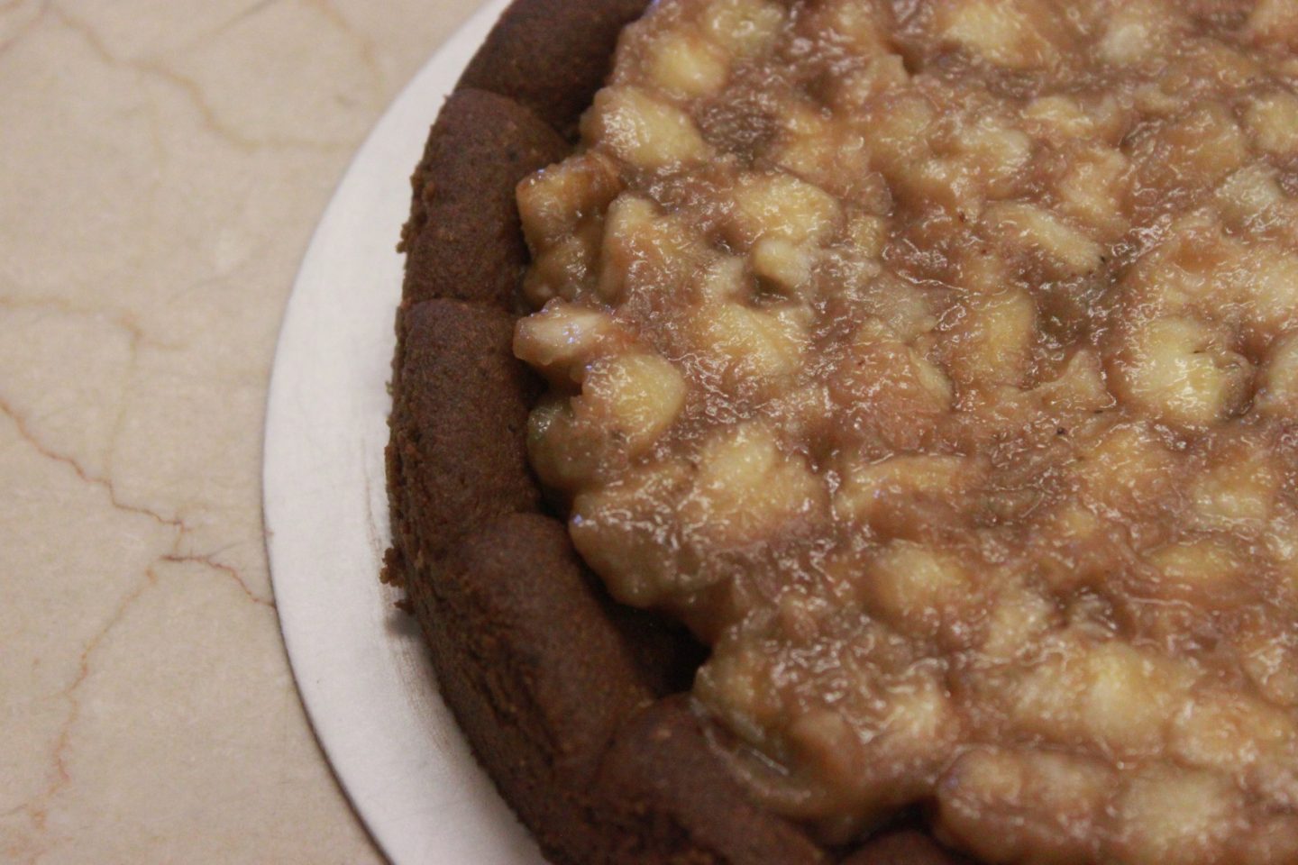 tarta de chocolate y plátano