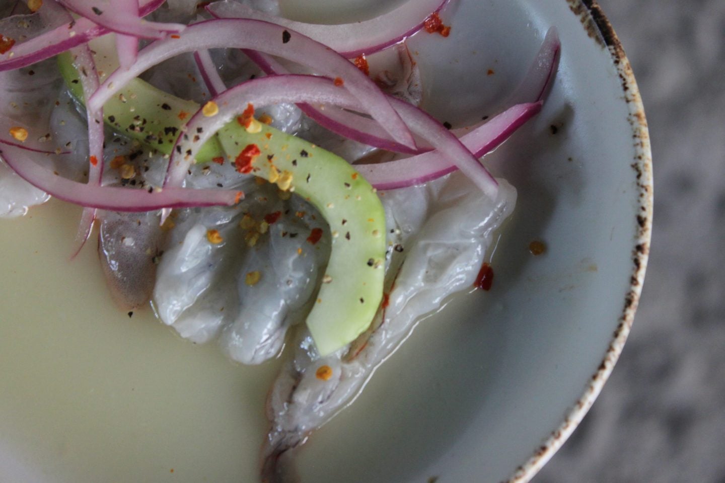 aguachile camarón azul