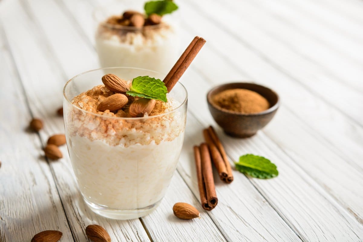 Arroz con leche y almendras