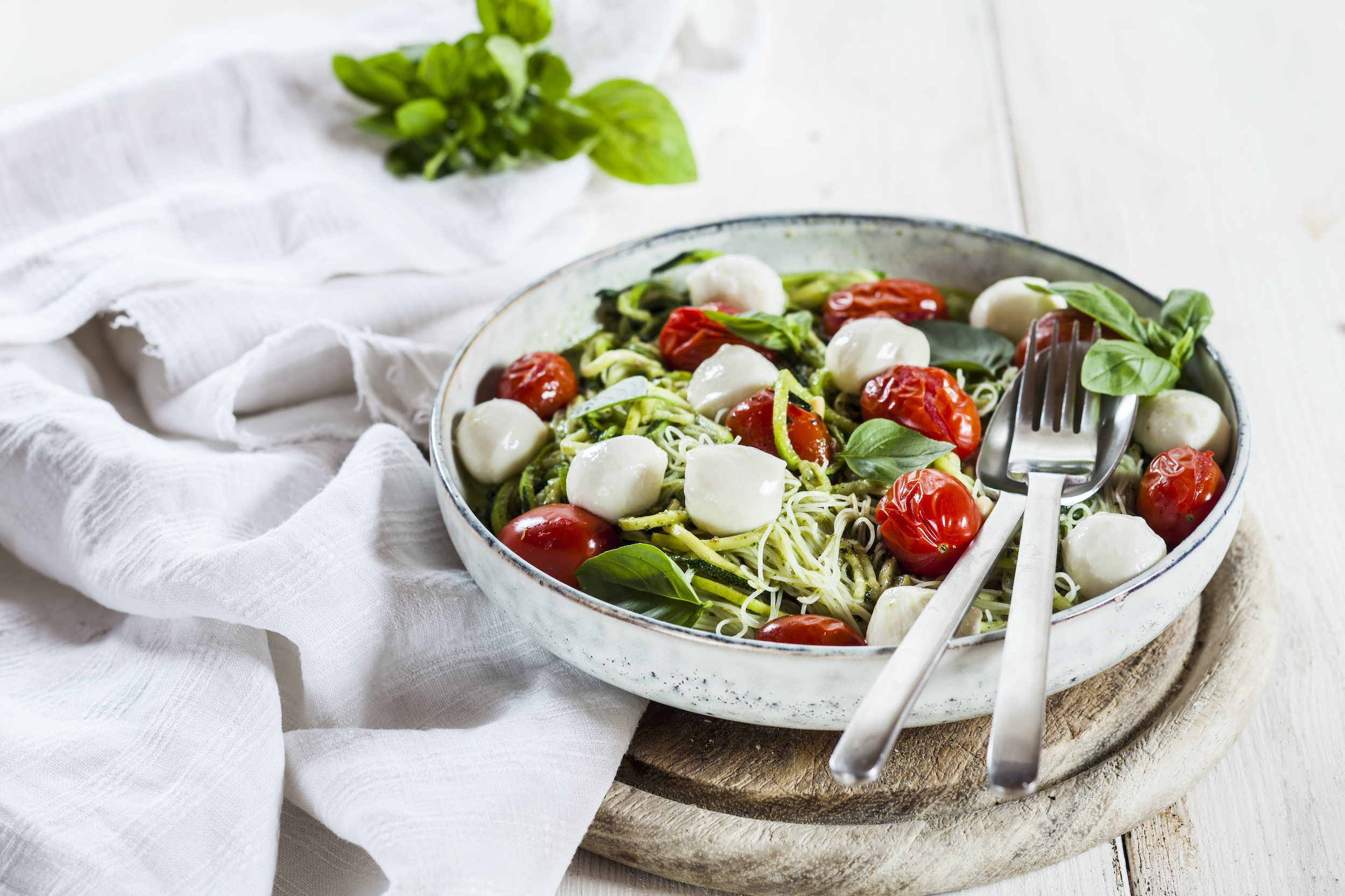 Recetas de cocina cortas / pasta al pesto
