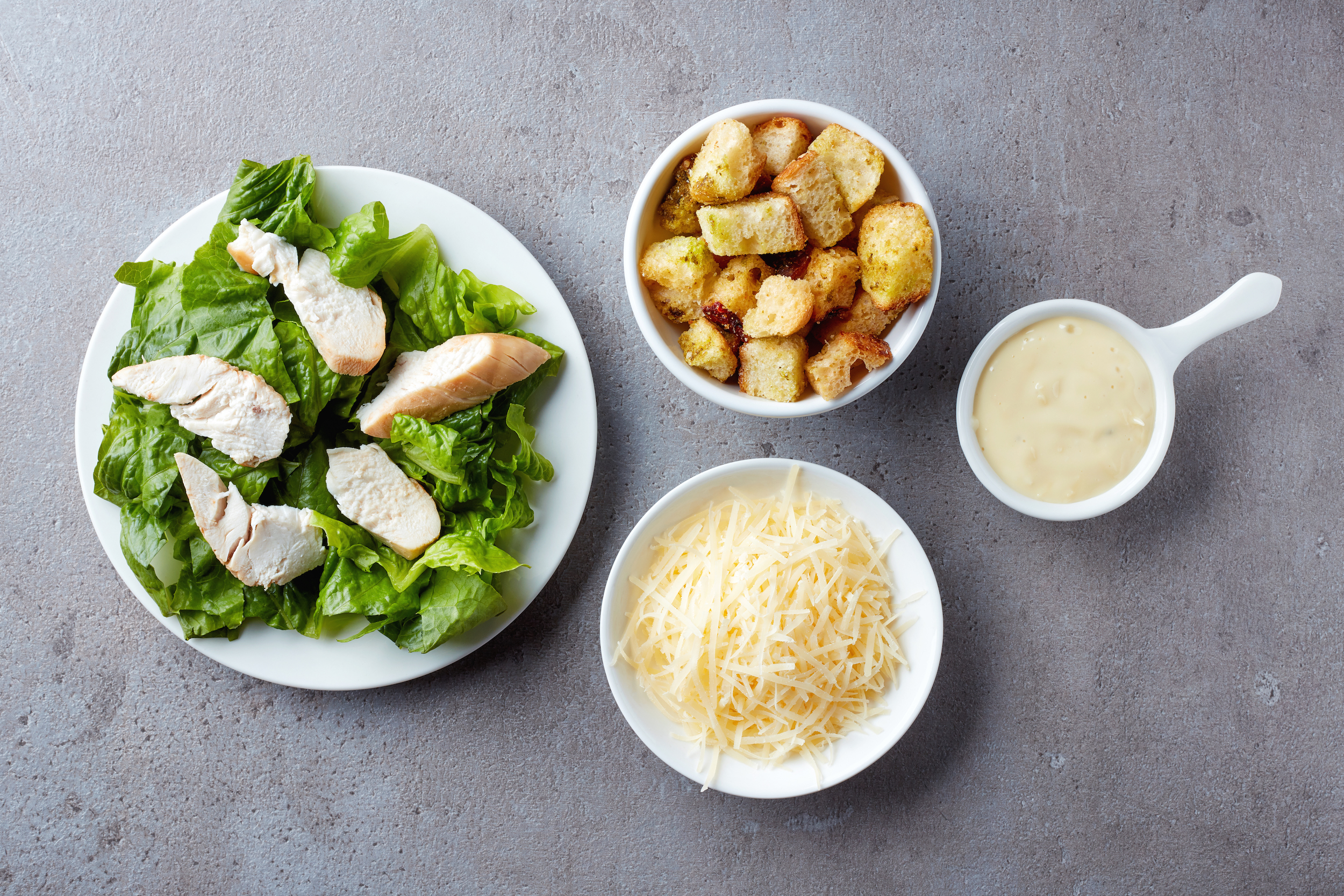 Ingredientes para preparar ensalada César