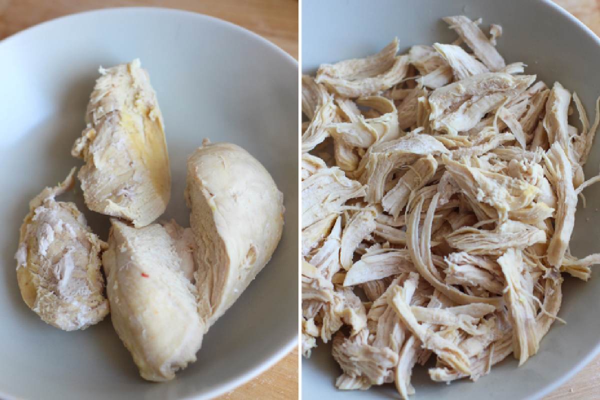 Pechuga de pollo deshebrado