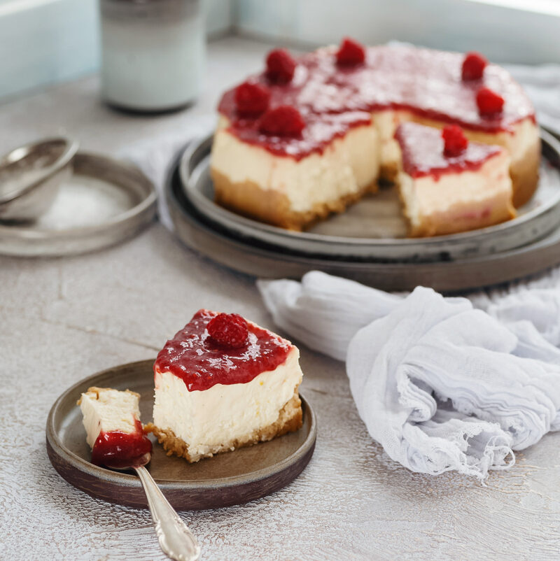 Cheesecake tradicional al horno estilo new york