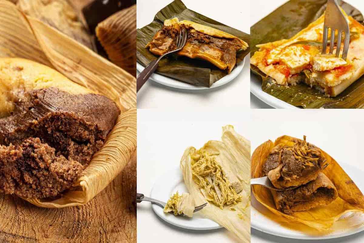 Deliciosos tamales de dulce y guisados de Nixcome.