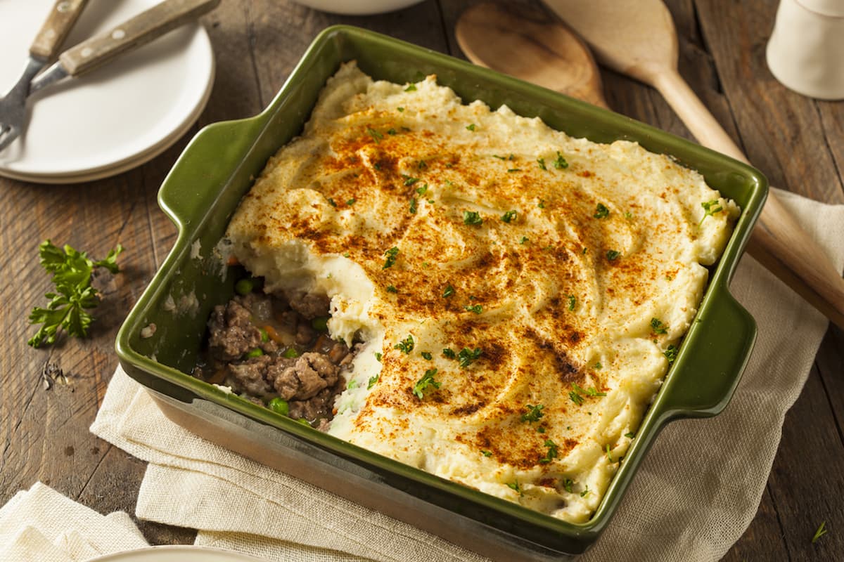 Sheperd's pie pastel del pastor con carne molida y puré de papa