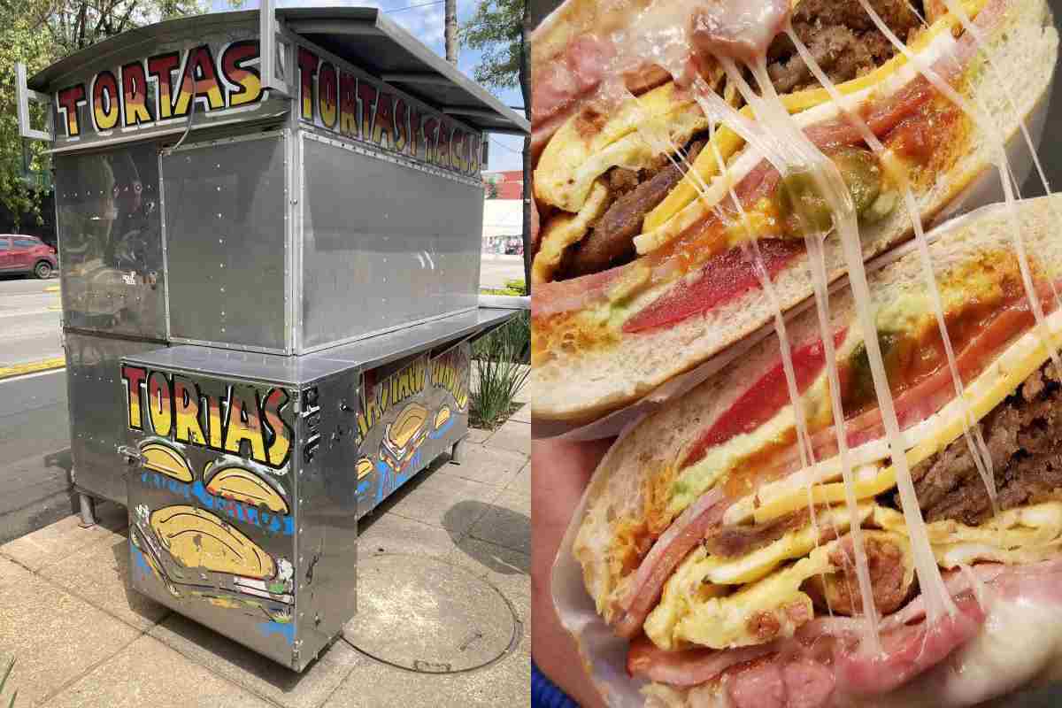 Puesto de tortas en CDMX