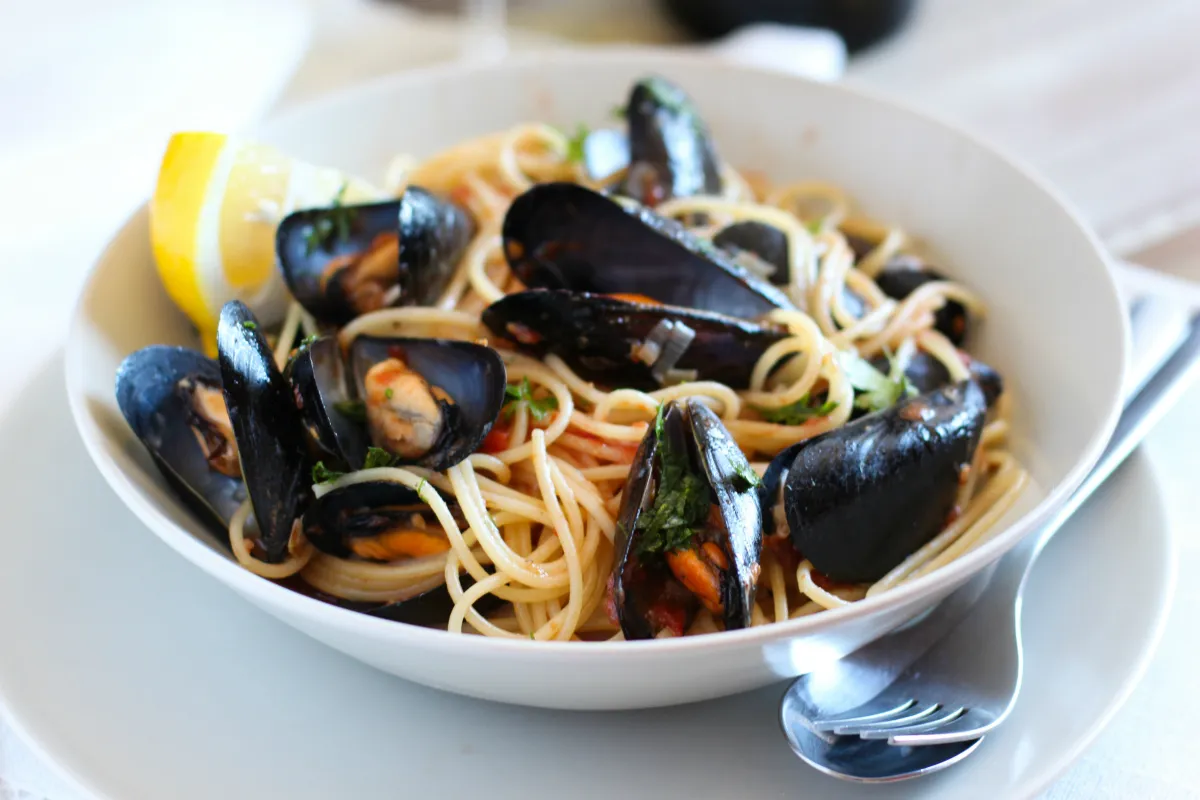 receta de pasta con mejillones