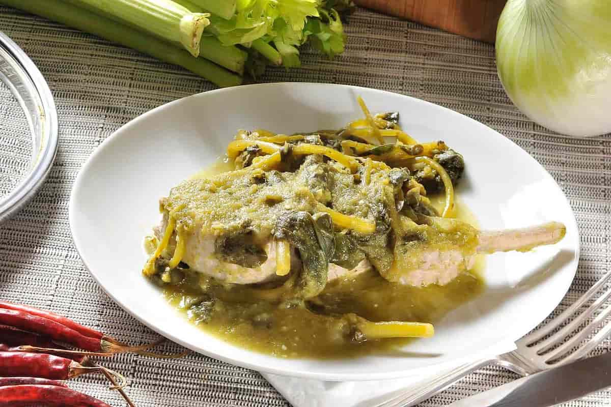 cómo preparar verdolagas con carne de puerco