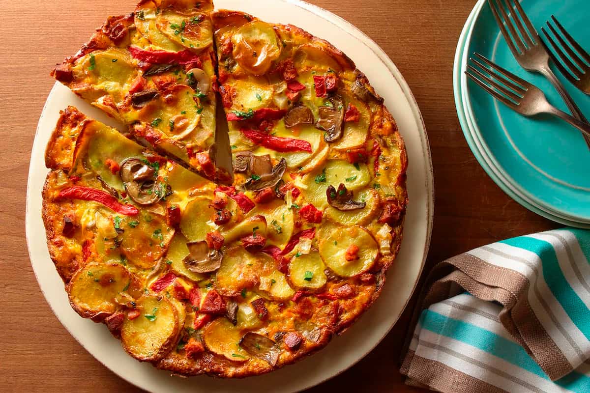 Receta de Tortilla española con chorizo