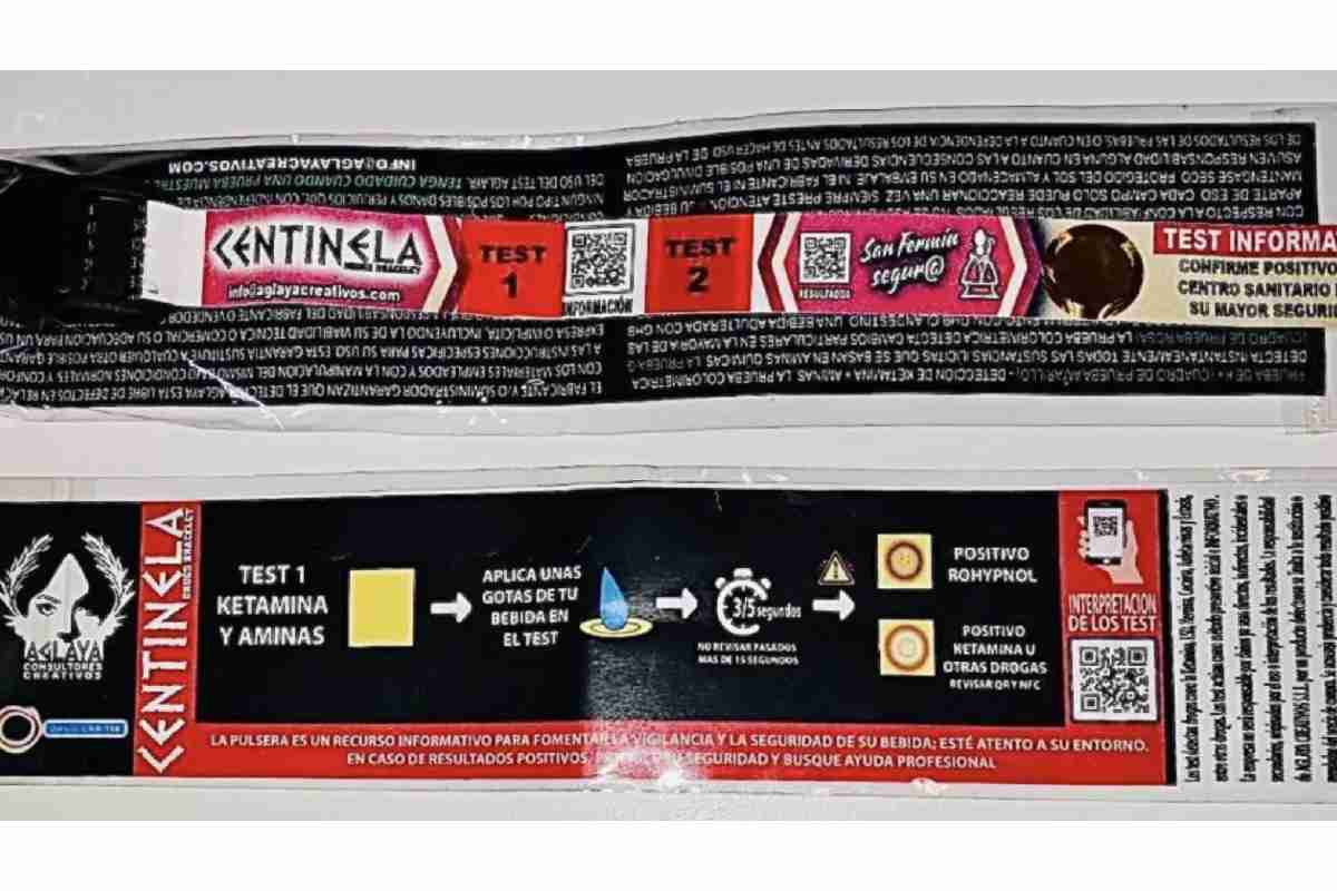 Una pulsera 'Centinela', que detecta hasta 22 tipos de droga. 