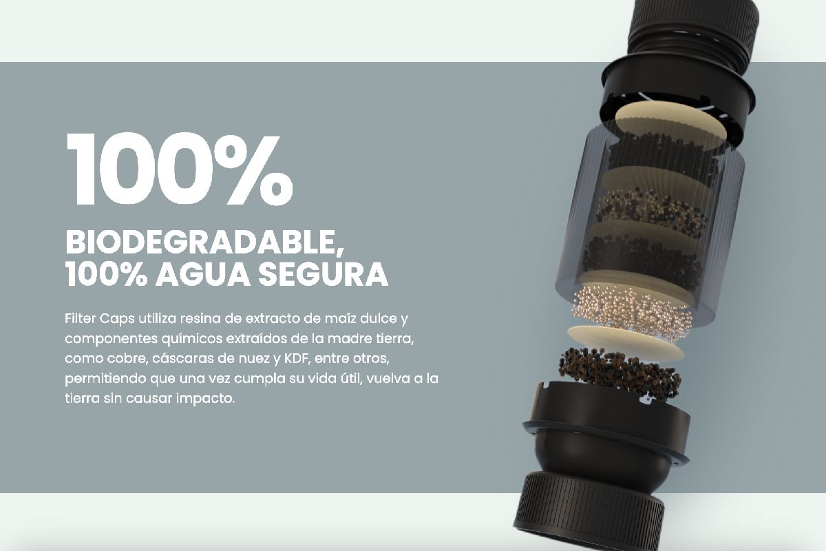 Filtro de agua con maíz dulce