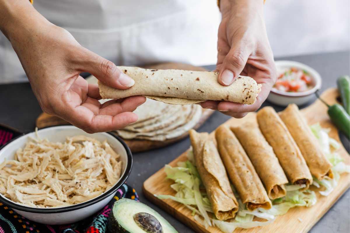 Receta de los tacos de pollo 