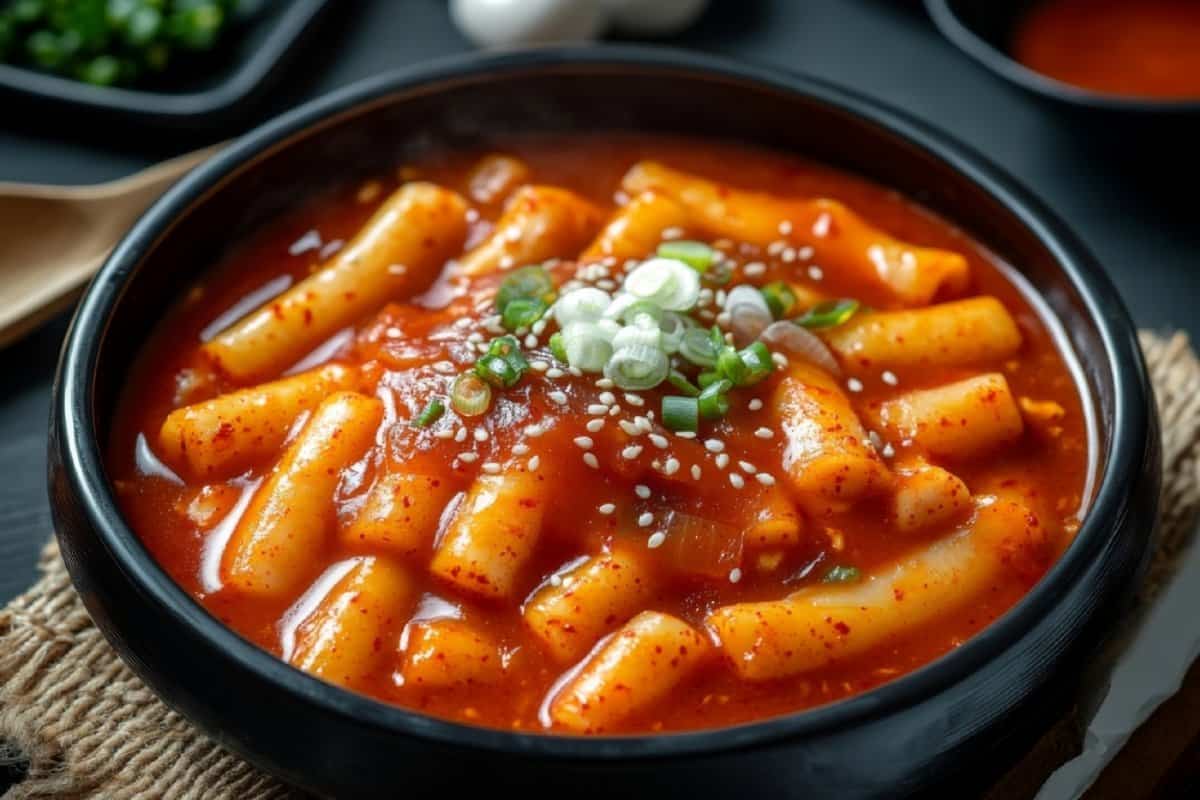 Tteokbokki o pasteles de arroz 
