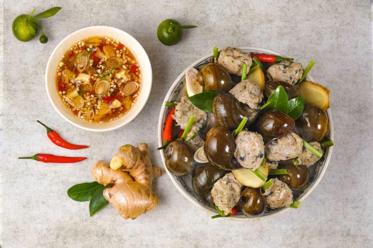 caracoles en la comida 