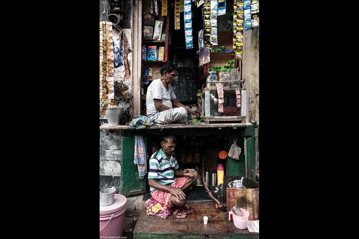 Puesto de té en India