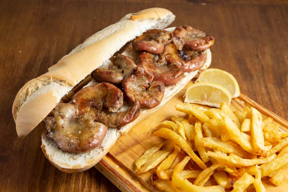 comidas callejeras con vísceras