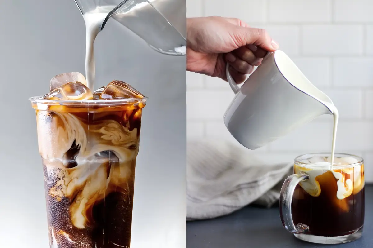 vasos de cafe con crema