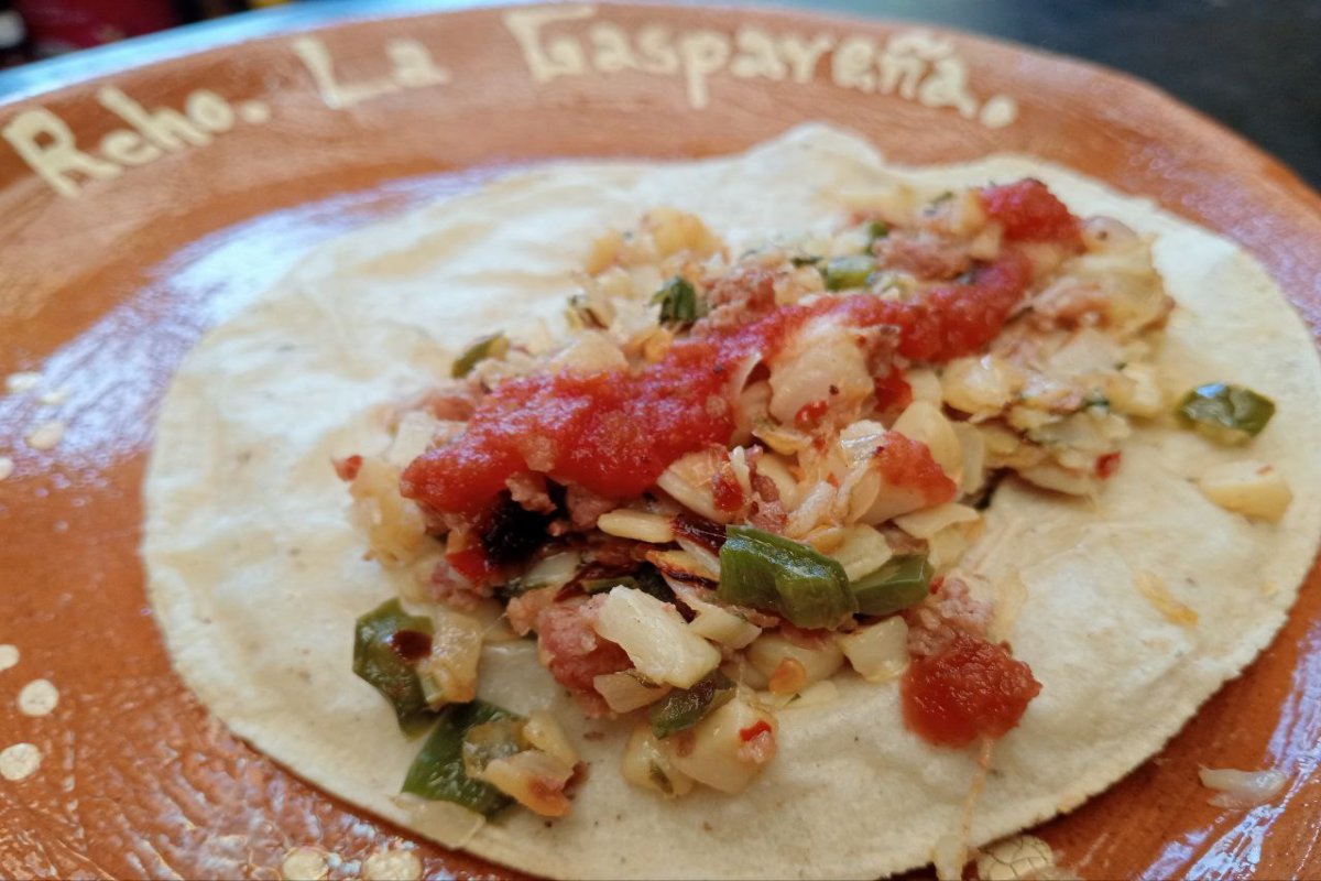 Taco de huevo de maguey