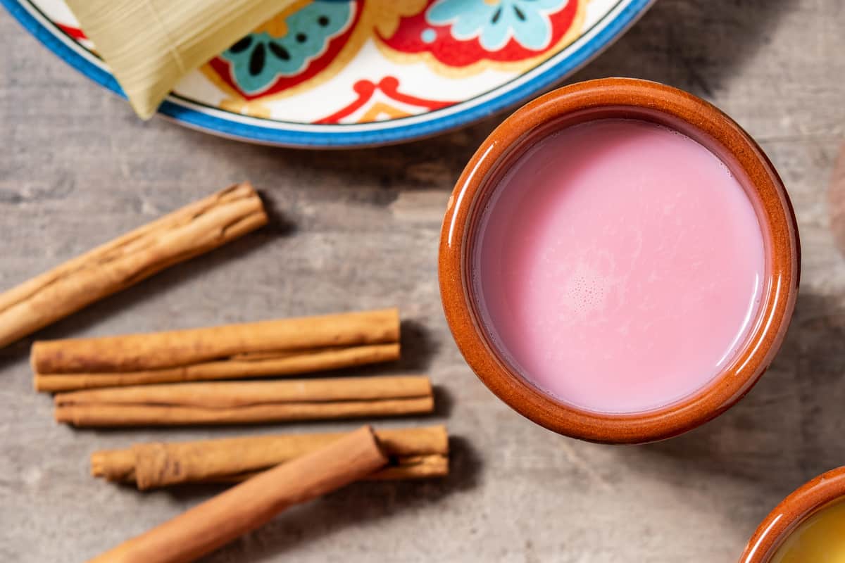 atole receta pétalos de rosa