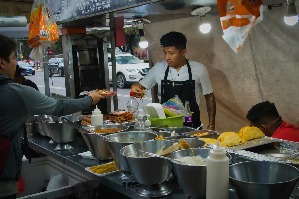Puesto de tacos en CDMX