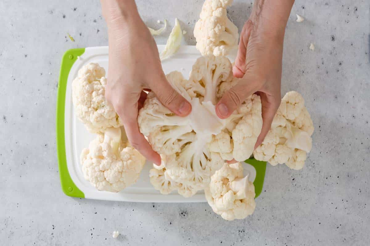 Separación de Floretes de Coliflor.