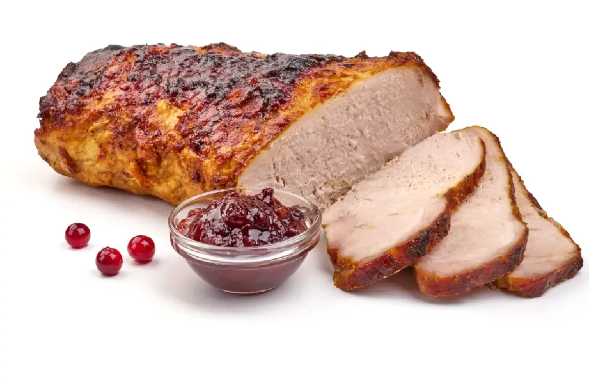 lomo de cerdo con mermelada de arándanos