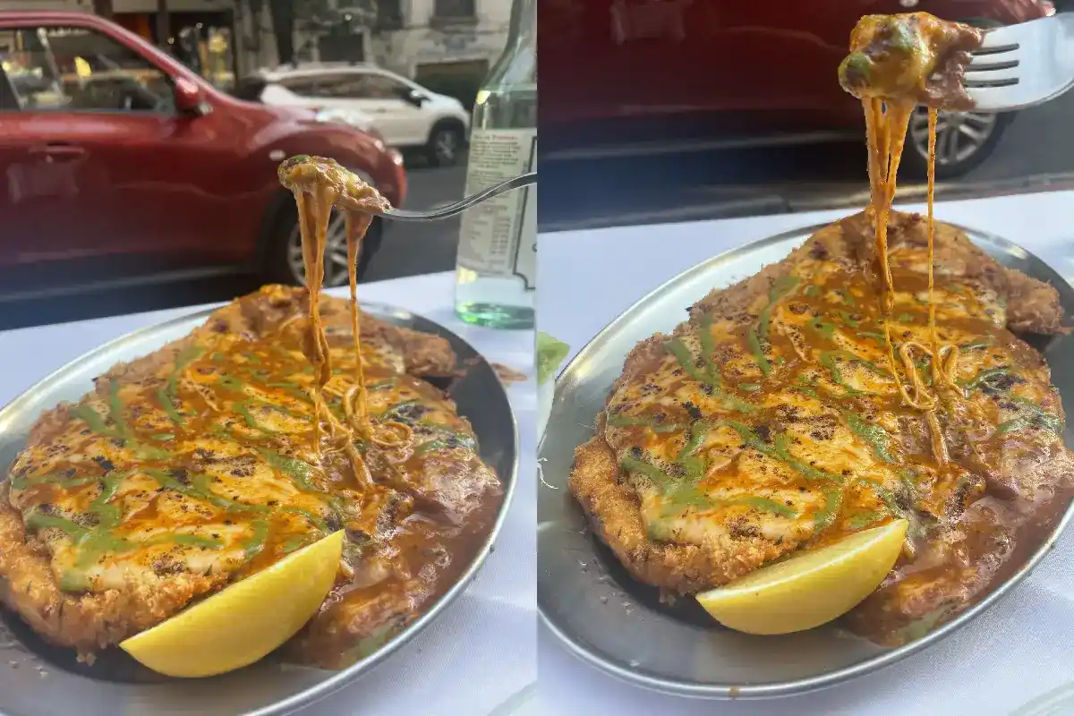 close up de milanesa gigante viral de Bartola