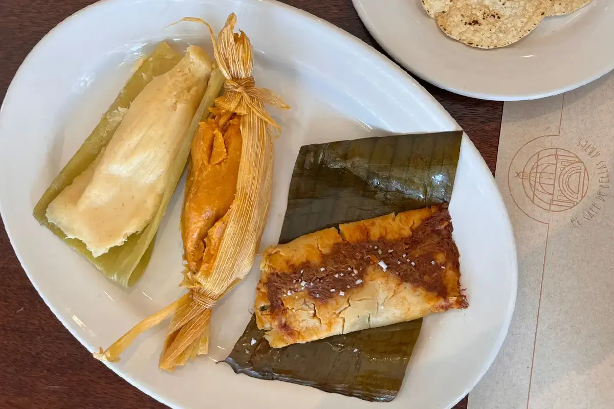 plato de tres variedades de tamales mexicanos