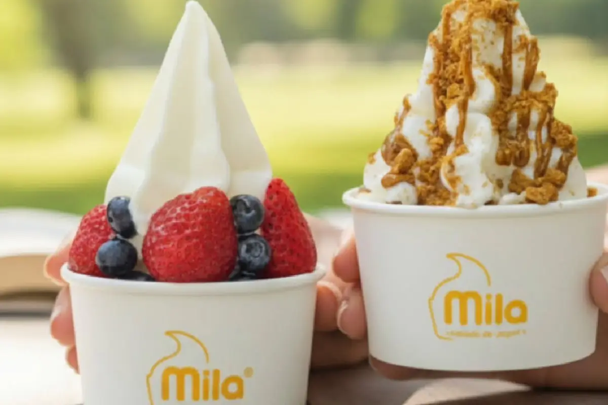 dos vasos de helado de yogurt